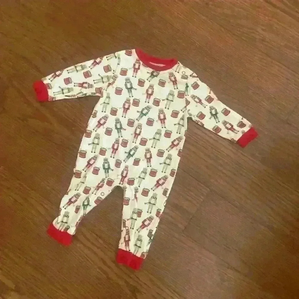Christmas Nutcracker Baby Boy size 6 months Sleeper Romper Drummer Boy Boutique